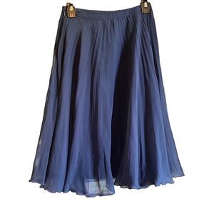 White House Black Market Blue Pleated Flowy Mini Skirt Size 00
